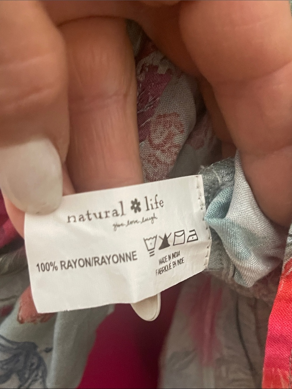 NATURAL LIFE Floral Tie-Waist Crop Ruffle Top - Pink & Moss Green - Picture 9 of 10
